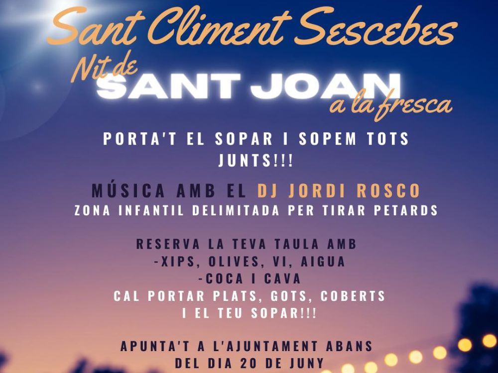 Revetlla de Sant Joan '22 a Sant Climent!